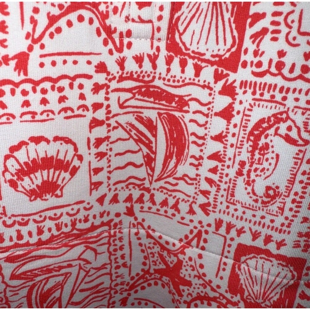 Lilly Pulitzer Skipper Popover Womens XL Red Seaside Print Half Zip Top NWT - Picture 5 of 8